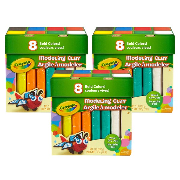 Modeling Clay, 2 lb. Jumbo Assortment, 8 Colors Per Box, PK3